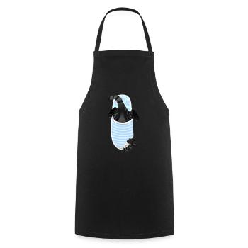 Chaton Noir - Tablier de cuisine - noir - Devant - AI Model Male 185 dark (185cm)