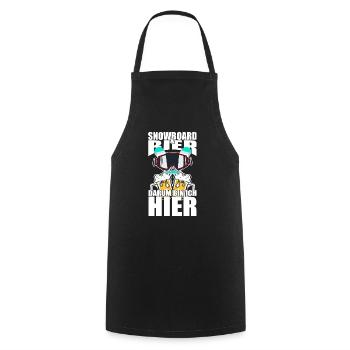 Lustiger Spruch Snowboard Bier darum bin ich hier - Kochschürze - Schwarz - Vorne - AI Model Male 185 dark (185cm)