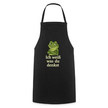 Frog grinning I know what you're thinking - Cooking Apron - black - Front - AI Model Male 185 dark (185cm)