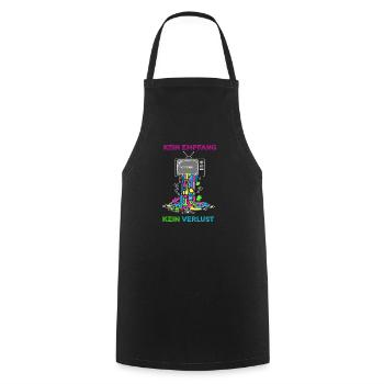 German TV - No reception, no loss - Cooking Apron - black - Front - AI Model Male 185 dark (185cm)