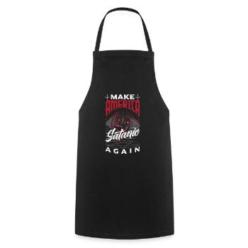 Satan Make America Satanic Again Occult - Cooking Apron - black - Front - AI Model Male 185 dark (185cm)