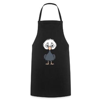 autruche - Tablier de cuisine - noir - Devant - AI Model Male 185 dark (185cm)