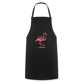 Pretty pink flamingo standing on one leg - Cooking Apron - black - Front - AI Model Male 185 dark (185cm)
