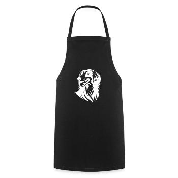 Afghan Greyhound Portrait Proud Dogs Head - Cooking Apron - black - Front - AI Model Male 185 dark (185cm)