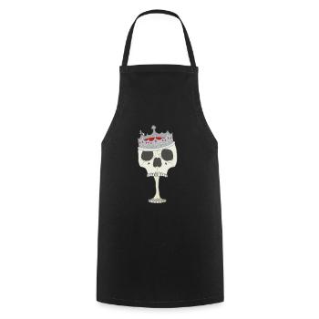 Skull-shaped calyx with crown - Cooking Apron - black - Front - AI Model Male 185 dark (185cm)