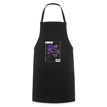 Cherry Blossom Japan Aesthetic Japanese - Cooking Apron - black - Front - AI Model Male 185 dark (185cm)