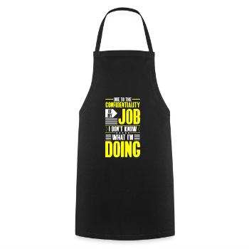 Artisanat Travail Père Humour - Tablier de cuisine - noir - Devant - AI Model Male 185 dark (185cm)