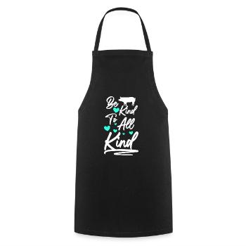 Vegan Tierschutz Lifestyle Tiere - Kochschürze - Schwarz - Vorne - AI Model Male 185 dark (185cm)