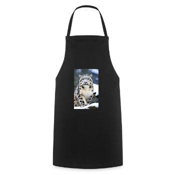 Léopard des neiges | Léopard | Prédateur - Tablier de cuisine - noir - Devant - AI Model Male 185 dark (185cm)