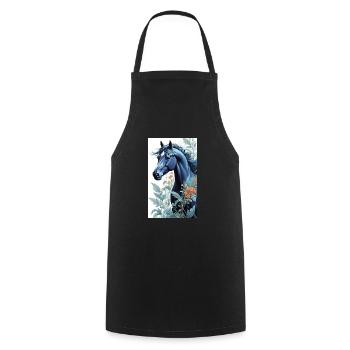 Cheval | Équitation | Animaux | Monture | Coloré - Tablier de cuisine - noir - Devant - AI Model Male 185 dark (185cm)