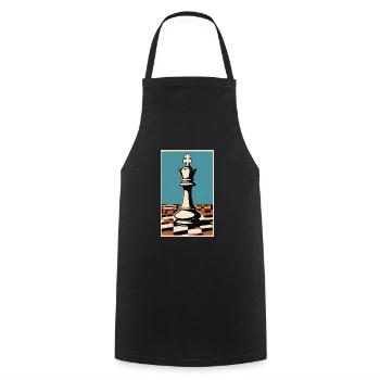 Chess | Chess piece | Chess player - Cooking Apron - black - Front - AI Model Male 185 dark (185cm)