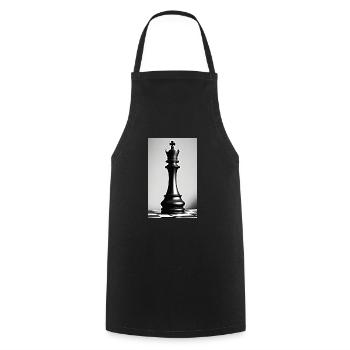 Schach | Schachfigur | Schachspieler - Kochschürze - Schwarz - Vorne - AI Model Male 185 dark (185cm)