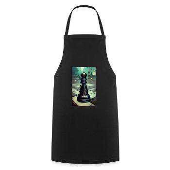Schach | Schachfigur | Schachspieler - Kochschürze - Schwarz - Vorne - AI Model Male 185 dark (185cm)