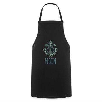Captain Schiffanker Anker Nordsee Spruch Geschenk - Kochschürze - Schwarz - Vorne - AI Model Male 185 dark (185cm)