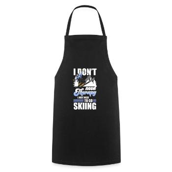 Ski Skiurlaub Skilehrer Skipiste - Kochschürze - Schwarz - Vorne - AI Model Male 185 dark (185cm)