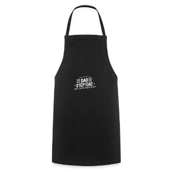 Two Titles Dad & Step Dad - Cooking Apron - black - Front - AI Model Male 185 dark (185cm)