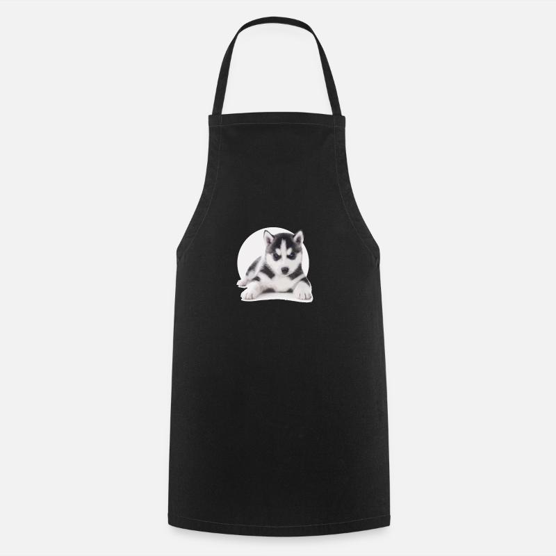 Chiot Husky - Tablier de cuisine - noir