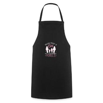 Never Trust Questionable Morels Funny Morel - Cooking Apron - black - Front - AI Model Male 185 dark (185cm)