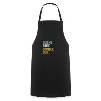 Légende depuis octobre 1967 55e anniversaire - Tablier de cuisine - noir - Devant - AI Model Male 185 dark (185cm)