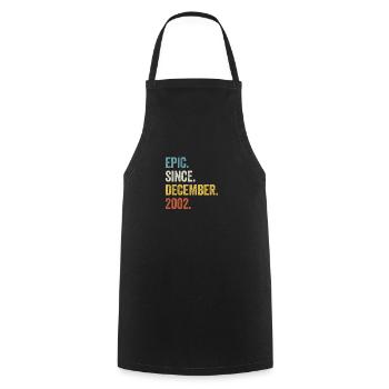 20 Years Old December 2002 20th Birthday - Cooking Apron - black - Front - AI Model Male 185 dark (185cm)