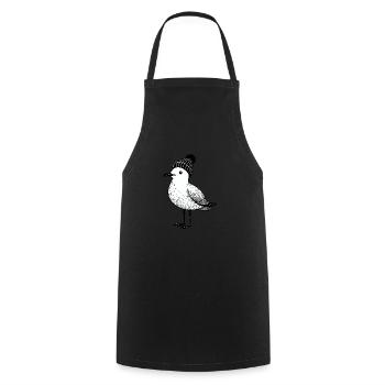 North Sea Harbor Moin Seagull Bonnet Bonnet Noir Blanc - Tablier de cuisine - noir - Devant - AI Model Male 185 dark (185cm)
