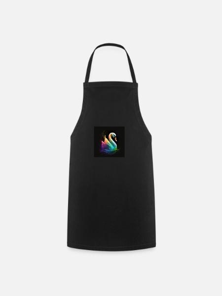 BEAU CYGNE MULTICOLORE - Tablier de cuisine - noir