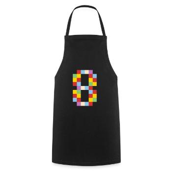 8 bit | Computer, Game, Informatik, pc, controller - Cooking Apron - black - Front - AI Model Male 185 dark (185cm)