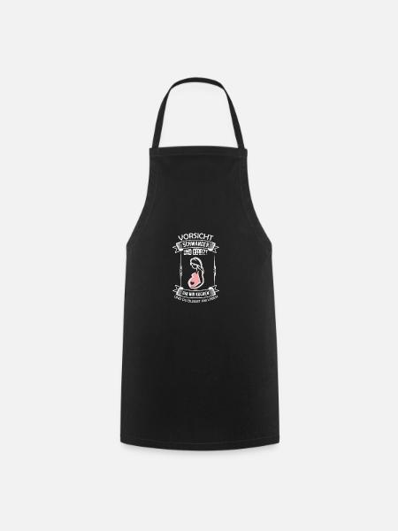 Schwangerschaft werdende Mutter / Geschenk Idee - Kochschürze - Schwarz
