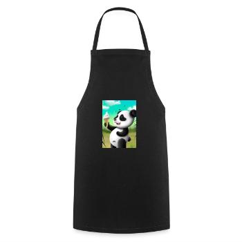 Panda mit Eiscreme - Kochschürze - Schwarz - Vorne - AI Model Male 185 dark (185cm)