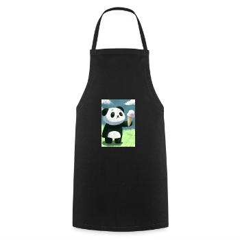 Panda mit Eiscreme - Kochschürze - Schwarz - Vorne - AI Model Male 185 dark (185cm)