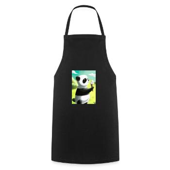 Panda mit Eiscreme - Kochschürze - Schwarz - Vorne - AI Model Male 185 dark (185cm)