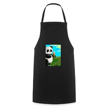 Panda mit Eiscreme - Kochschürze - Schwarz - Vorne - AI Model Male 185 dark (185cm)