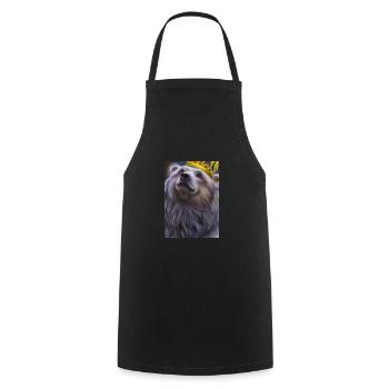 Bär mit Krone - Kochschürze - Schwarz - Vorne - AI Model Male 185 dark (185cm)