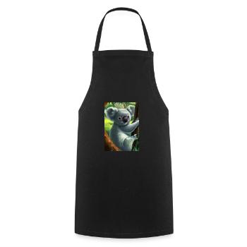 Ein Koala hängt an einem Baum - Kochschürze - Schwarz - Vorne - AI Model Male 185 dark (185cm)