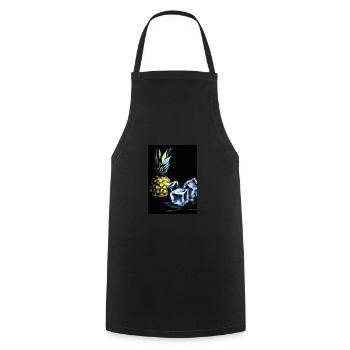 Ananas und Eiswürfel - Kochschürze - Schwarz - Vorne - AI Model Male 185 dark (185cm)