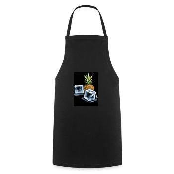 Ananas und Eiswürfel - Kochschürze - Schwarz - Vorne - AI Model Male 185 dark (185cm)