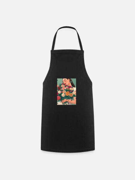 Frauen mit Blumen - Kochschürze - Schwarz
