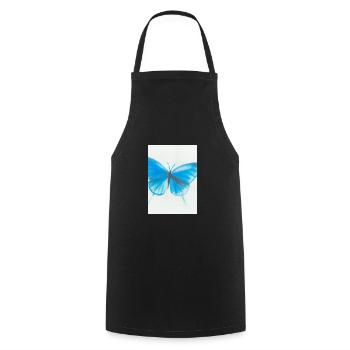Blauer Schmetterling - Kochschürze - Schwarz - Vorne - AI Model Male 185 dark (185cm)