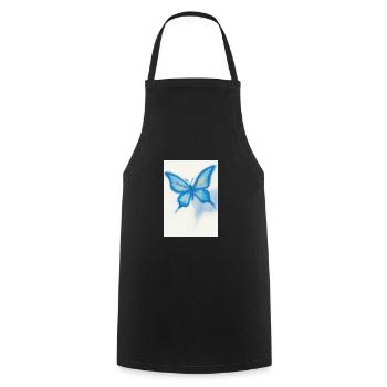 Blauer Schmetterling - Kochschürze - Schwarz - Vorne - AI Model Male 185 dark (185cm)