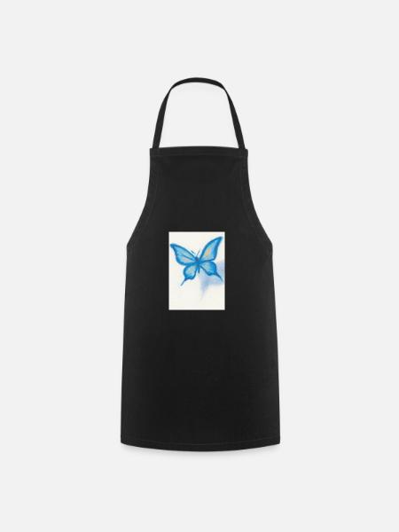 Blauer Schmetterling - Kochschürze - Schwarz