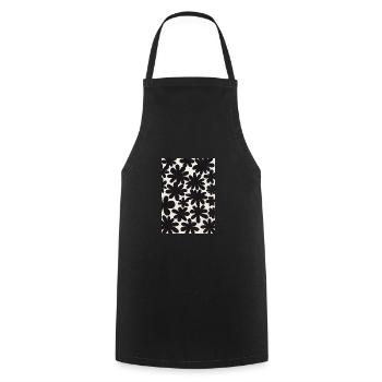 Schwarze Blumen-Muster - Kochschürze - Schwarz - Vorne - AI Model Male 185 dark (185cm)