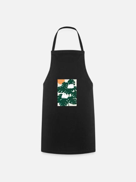 Katzen auf Leafs - Kochschürze - Schwarz