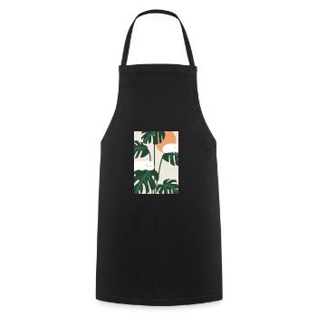 Katzen auf Leafs - Kochschürze - Schwarz - Vorne - AI Model Male 185 dark (185cm)