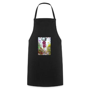 Flower TV Frauen - Kochschürze - Schwarz - Vorne - AI Model Male 185 dark (185cm)