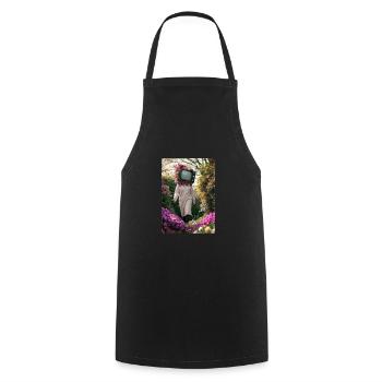 Flower TV Frauen - Kochschürze - Schwarz - Vorne - AI Model Male 185 dark (185cm)