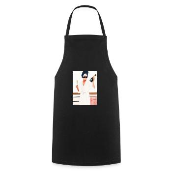 Frauen Weinbad - Kochschürze - Schwarz - Vorne - AI Model Male 185 dark (185cm)