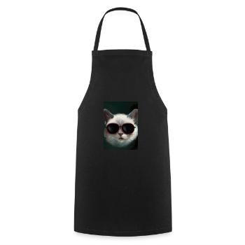 Katze mit Sonnenbrille - Kochschürze - Schwarz - Vorne - AI Model Male 185 dark (185cm)