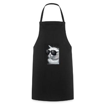 Katze mit Sonnenbrille - Kochschürze - Schwarz - Vorne - AI Model Male 185 dark (185cm)