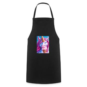 Eiscreme Einhorn - Kochschürze - Schwarz - Vorne - AI Model Male 185 dark (185cm)