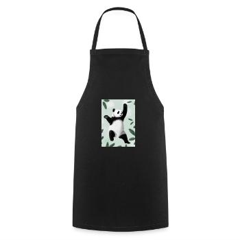 Panda zwischen Blättern - Kochschürze - Schwarz - Vorne - AI Model Male 185 dark (185cm)